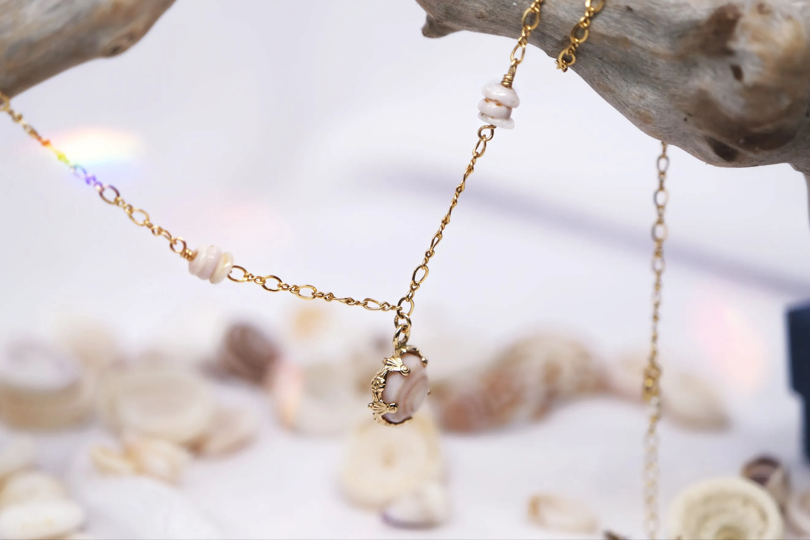 Golden Crown Puka Necklace Deluxe