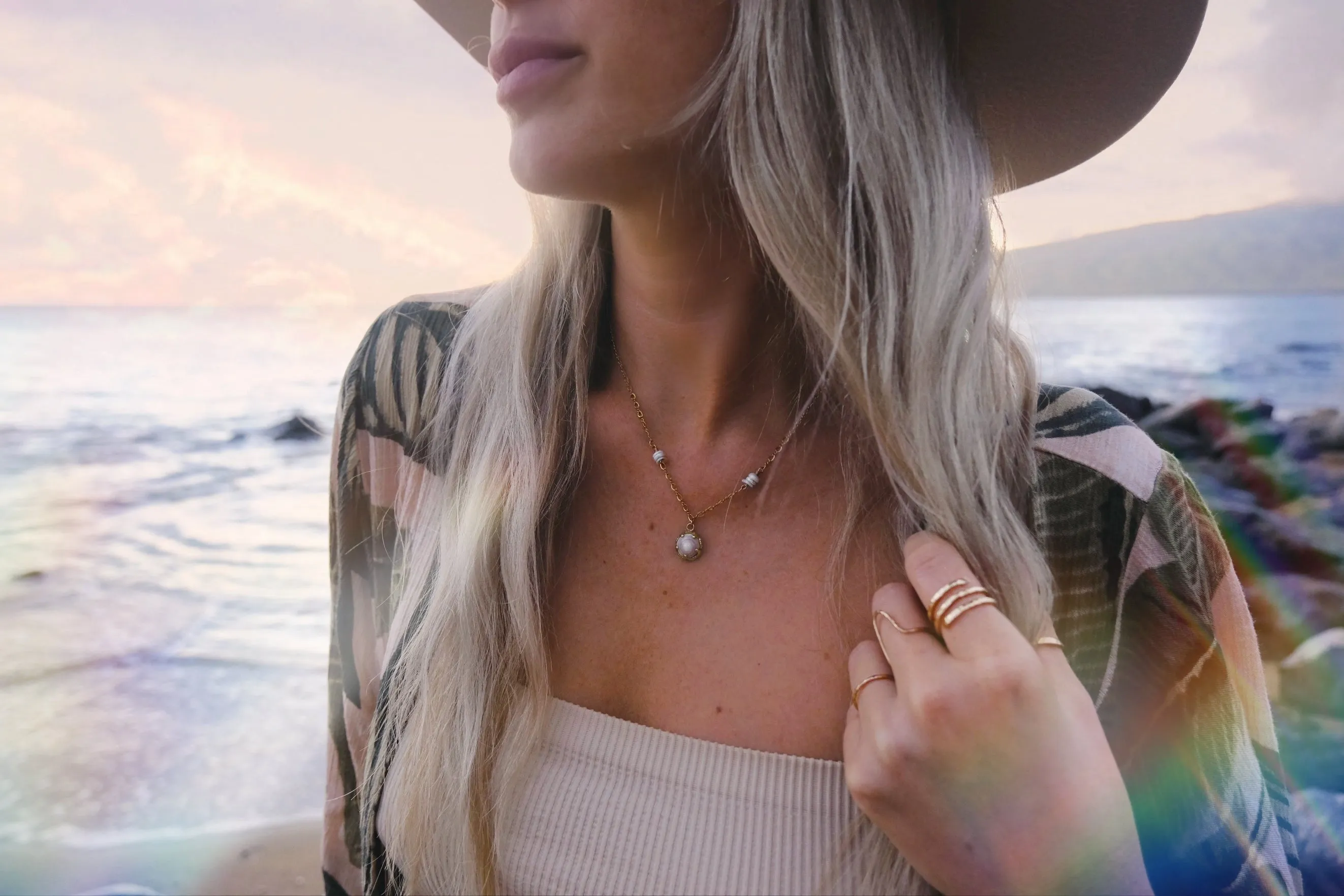 Golden Crown Puka Necklace Deluxe
