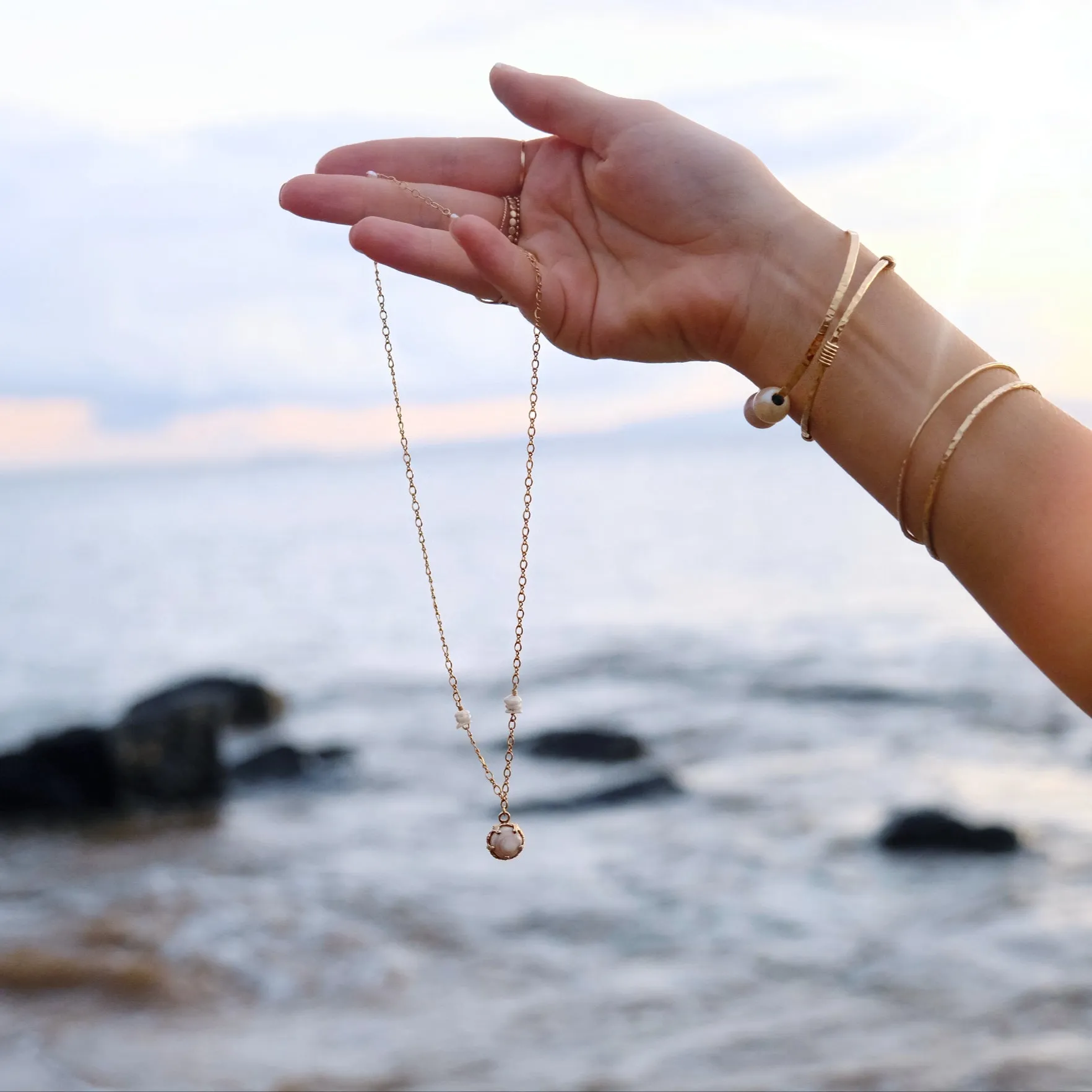 Golden Crown Puka Necklace Deluxe