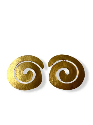 Golden Ripple Statement Earrings
