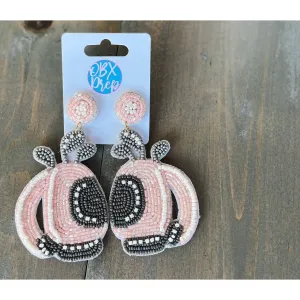Golf Bag and Clubs Seed Bead Drop Earrings