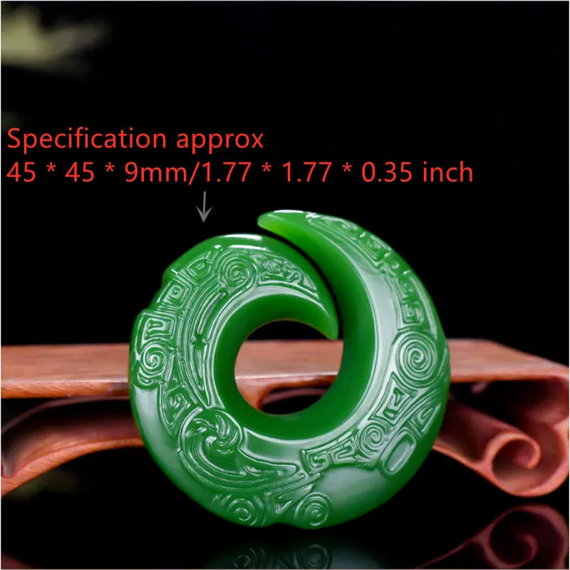 Green Jade Dragon Pendant Necklace