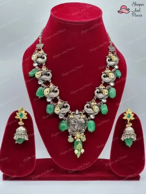 Green Peacock Necklace Set