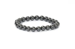 Grey Hematite Bracelet - 8mm Round Beads