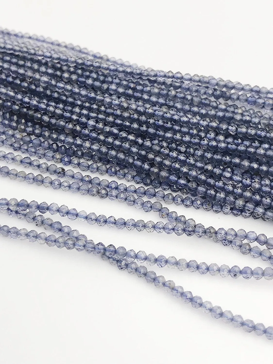 HALF OFF SALE - Iolite Gemstone Beads, Full Strand, Semi Precious Gemstone, 13"