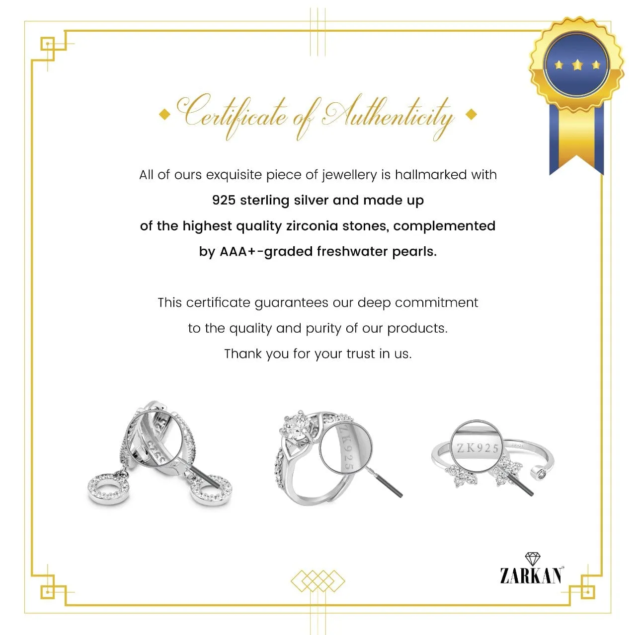 Hallmark Silver Zirconia Decor Leaf Design Earrings