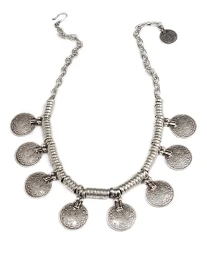 Handmade Old Coin Pewter Necklace