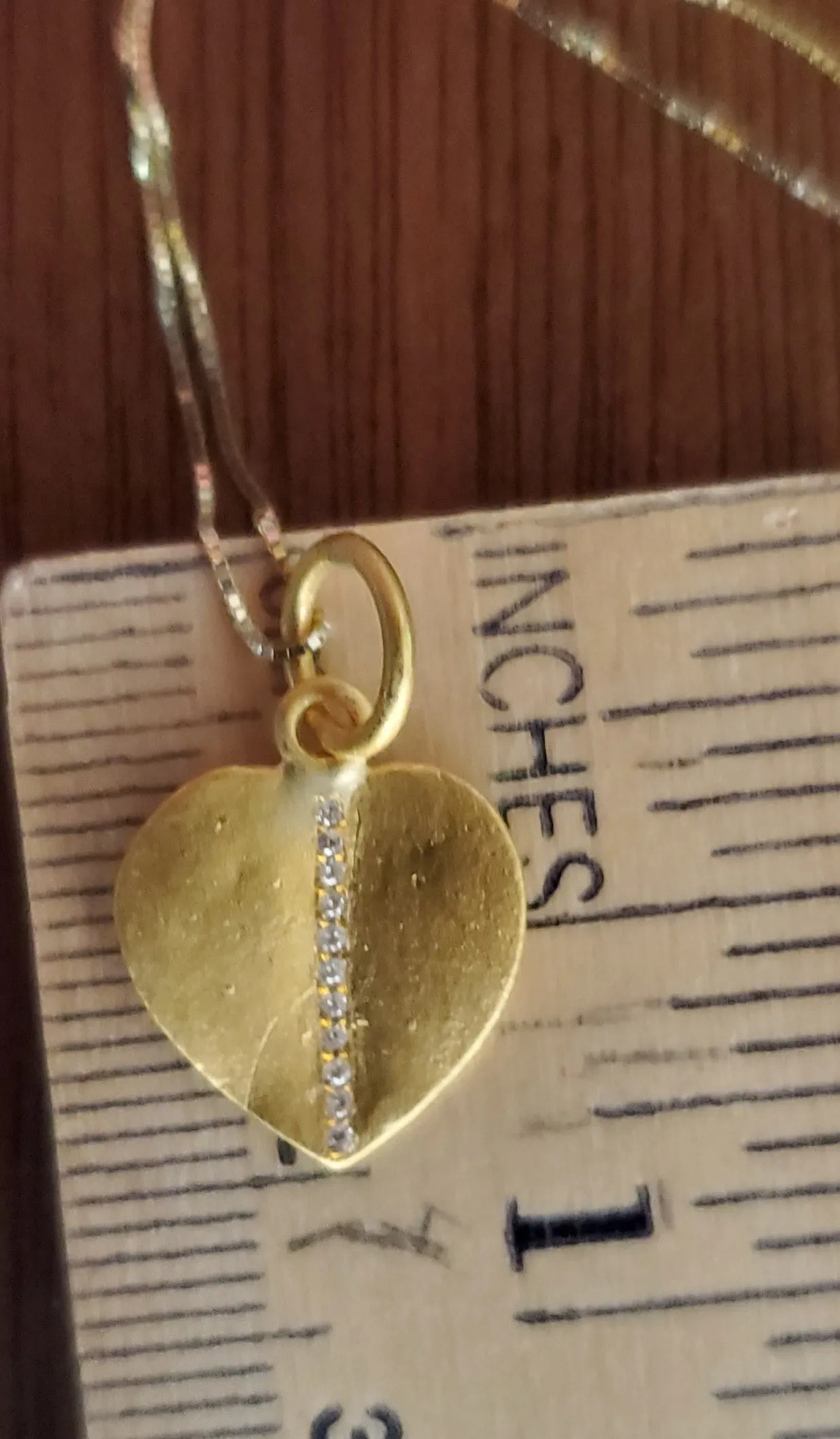 Heart Leaf 24K Gold Diamond Pendant