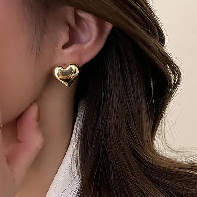 HeartGlow | Bold Heart Earrings for Chic Elegance
