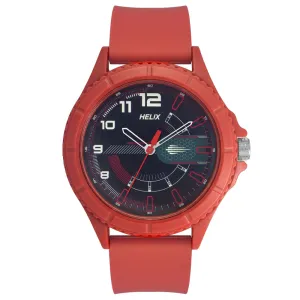 Helix By Timex Black Round Analog Silicone Watch Men -TW033HG15