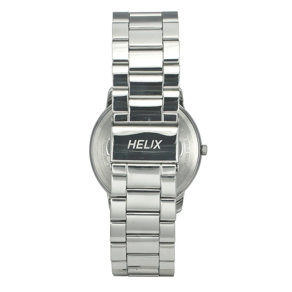 Helix By Timex Black Round Analog Stainless Steel Watch Men -TW039HG11