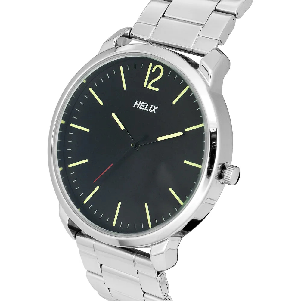 Helix By Timex Black Round Analog Stainless Steel Watch Men -TW039HG11