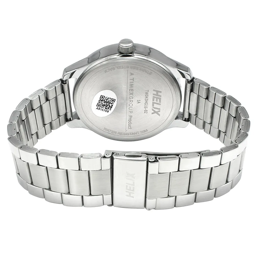 Helix By Timex Black Round Analog Stainless Steel Watch Men -TW043HG16