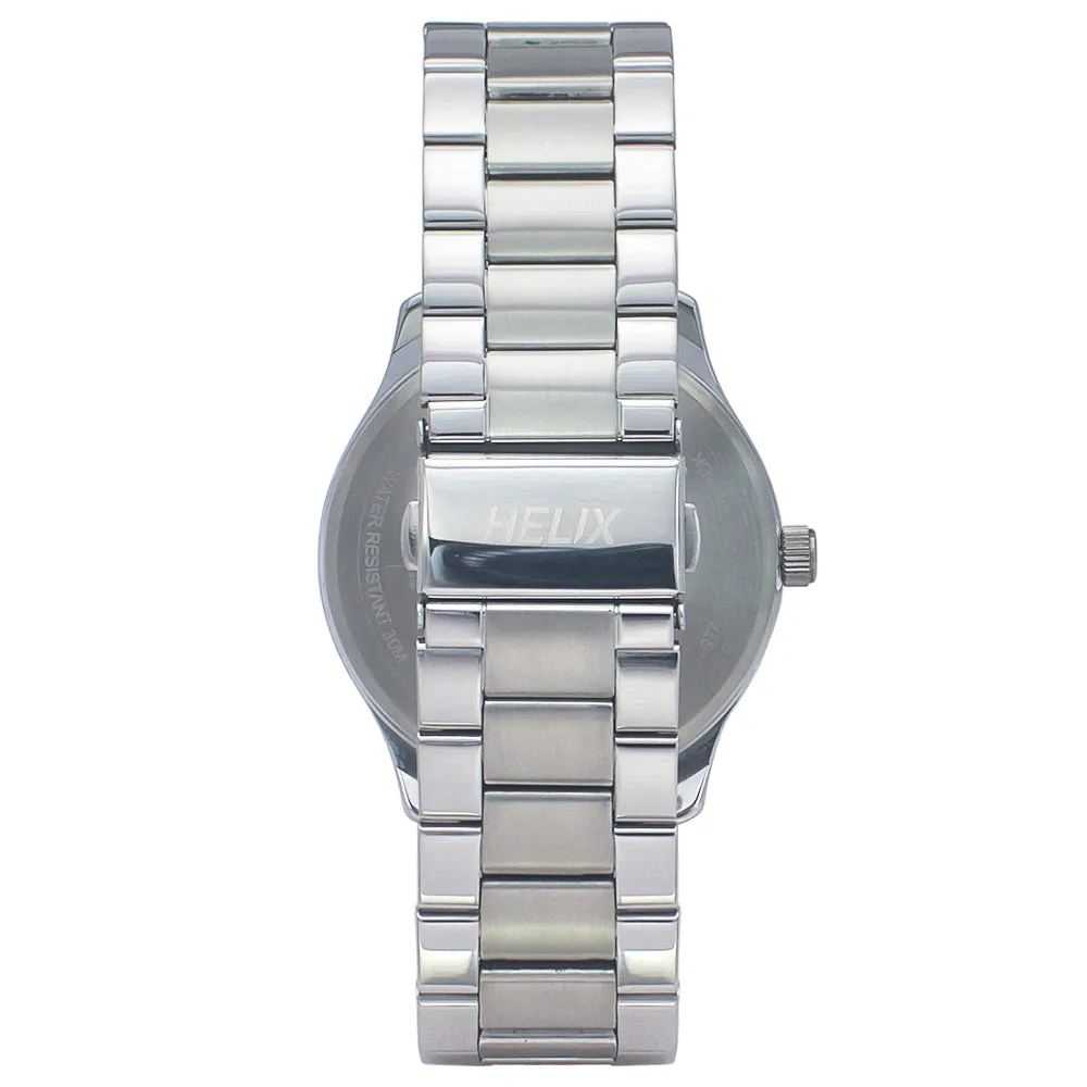 Helix By Timex Black Round Analog Stainless Steel Watch Men -TW043HG16