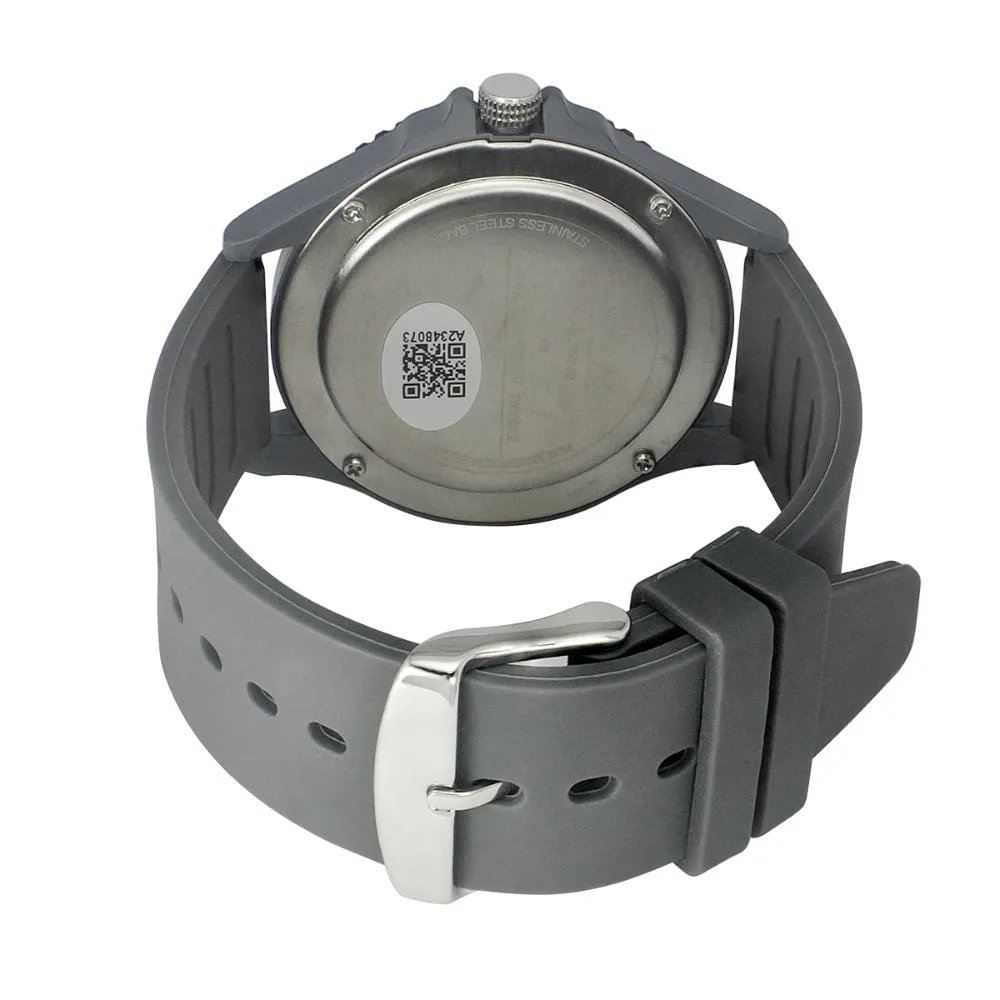 Helix By Timex Black/Grey Round Analog Silicone Watch Men -TW033HG17