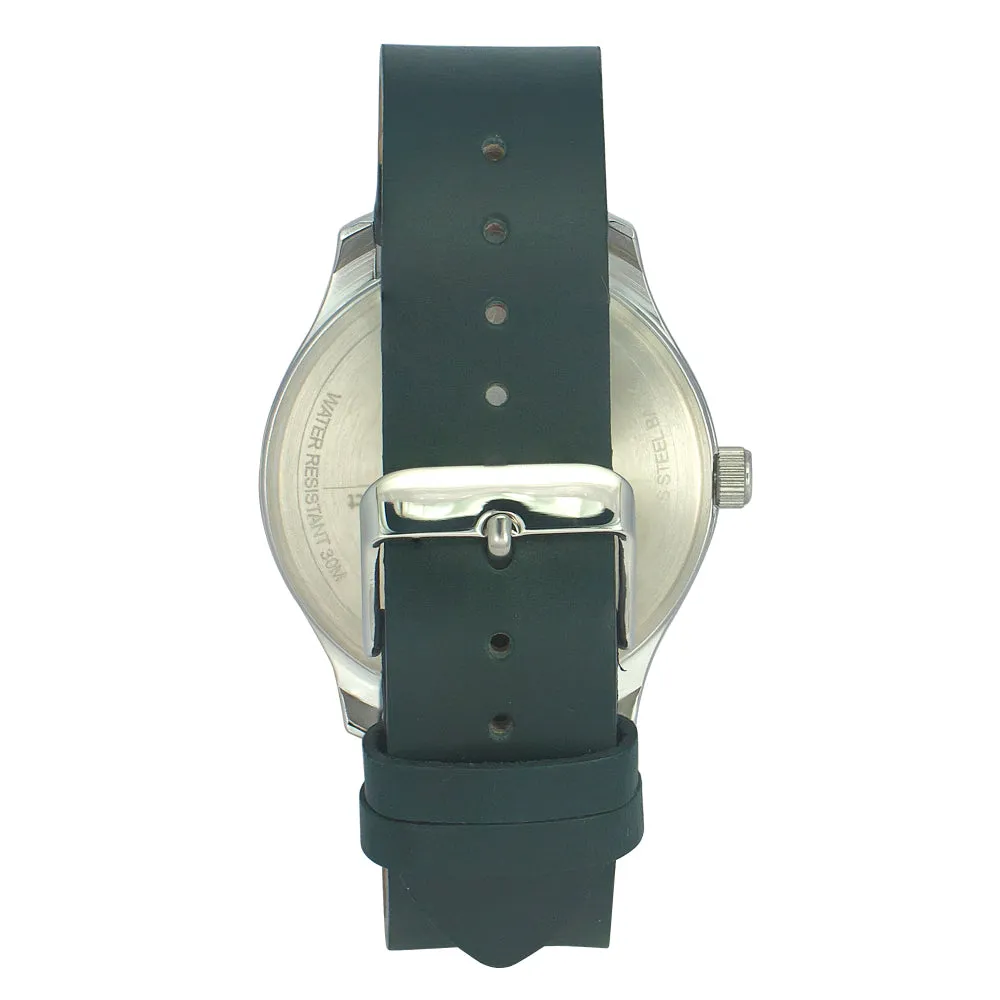 Helix By Timex Blue Round Analog Leather Watch Men -TW043HG11