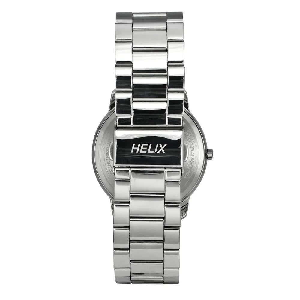 Helix By Timex Blue Round Analog Stainless Steel Watch Men -TW039HG14