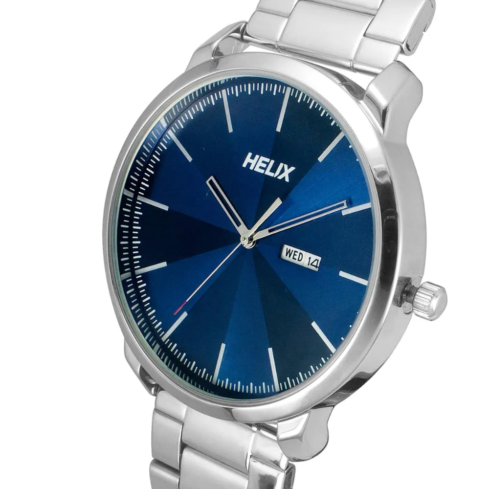 Helix By Timex Blue Round Analog Stainless Steel Watch Men -TW039HG14