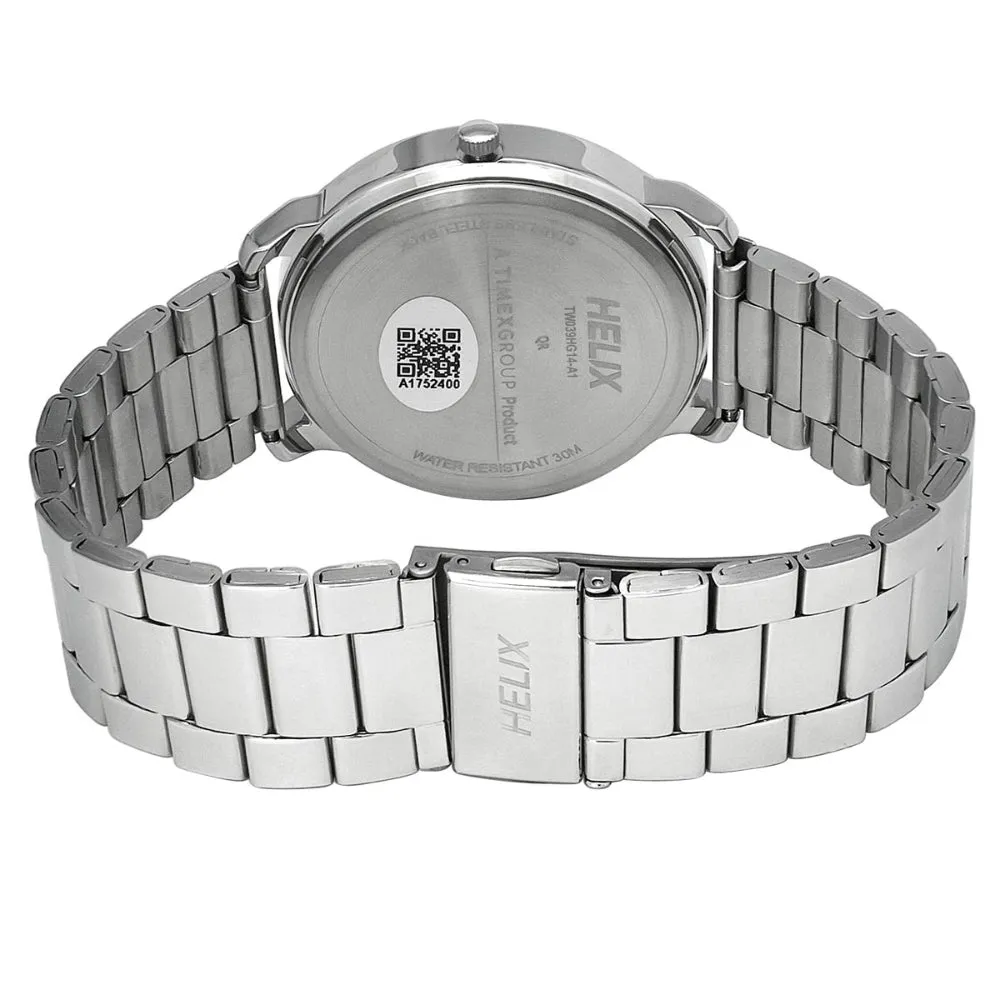 Helix By Timex Blue Round Analog Stainless Steel Watch Men -TW039HG14