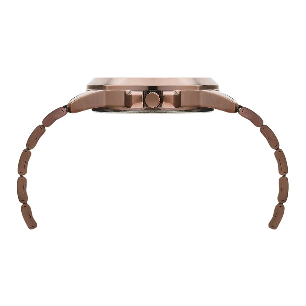 Helix By Timex Brown Round Analog Stainless Steel Watch Men -TW023HG22