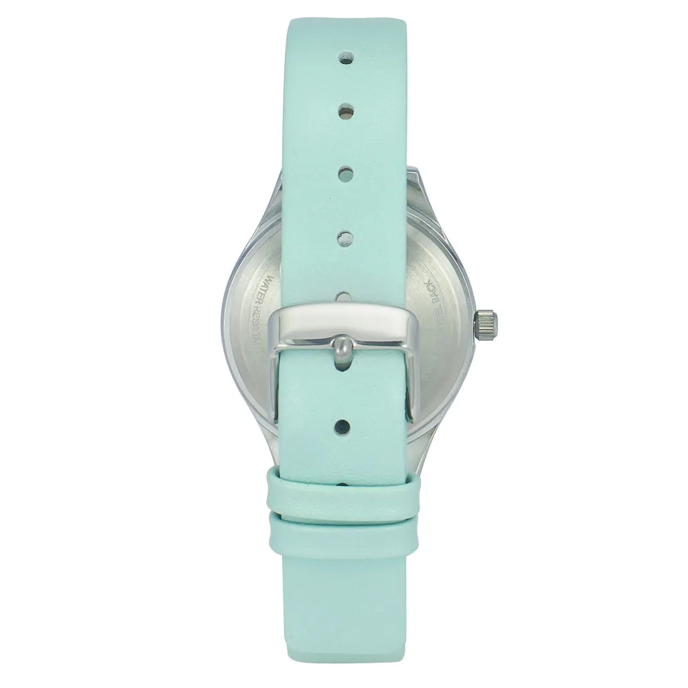 Helix By Timex Green Round Analog Leather Watch Women -TW049HL05
