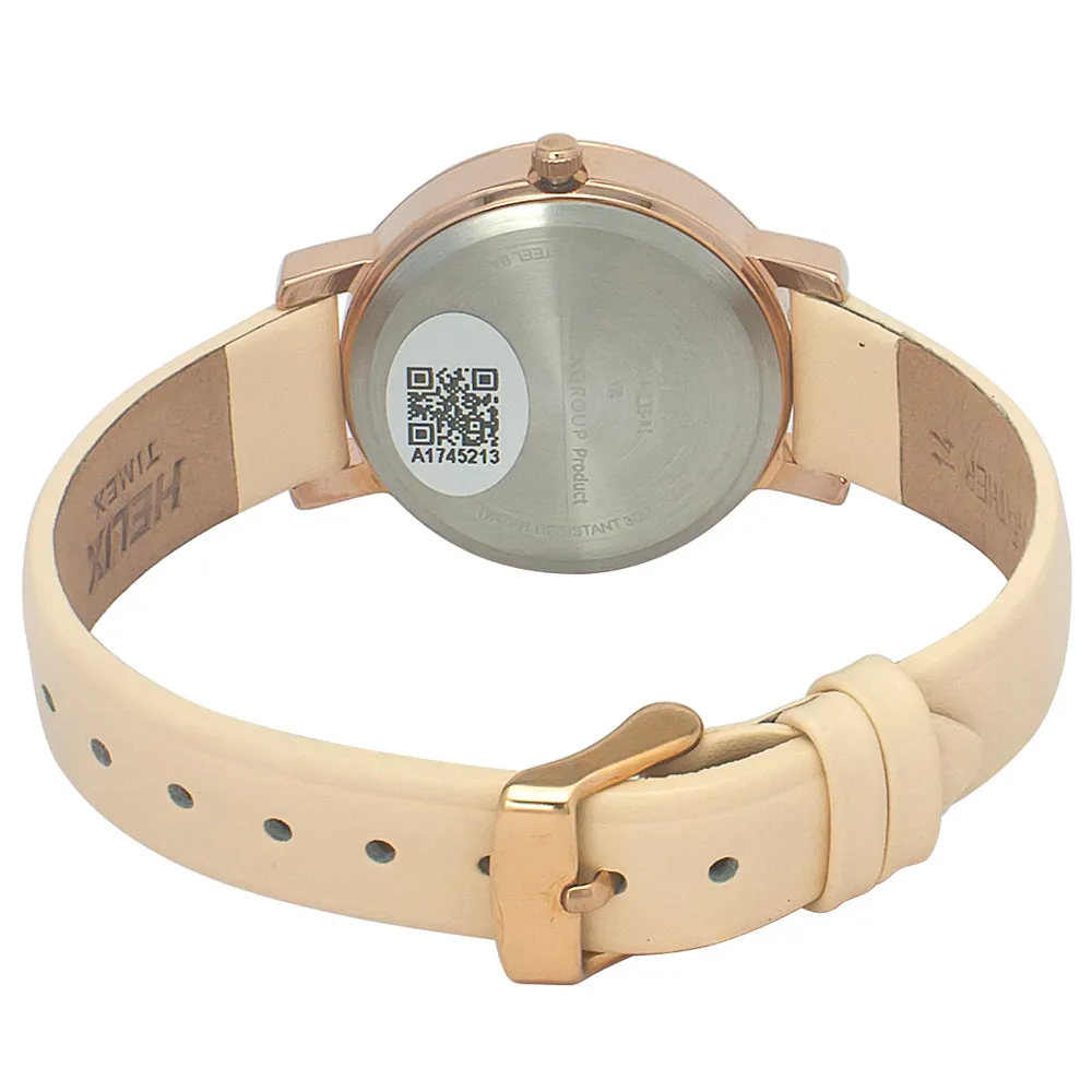 Helix By Timex Pink  Round Analog Leather Watch Women -TW024HL35