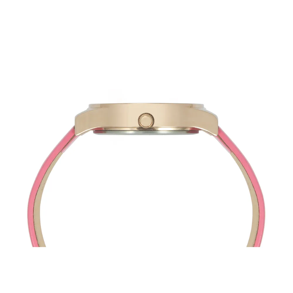 Helix By Timex Pink Round Analog Leather Watch Women -TW049HL02