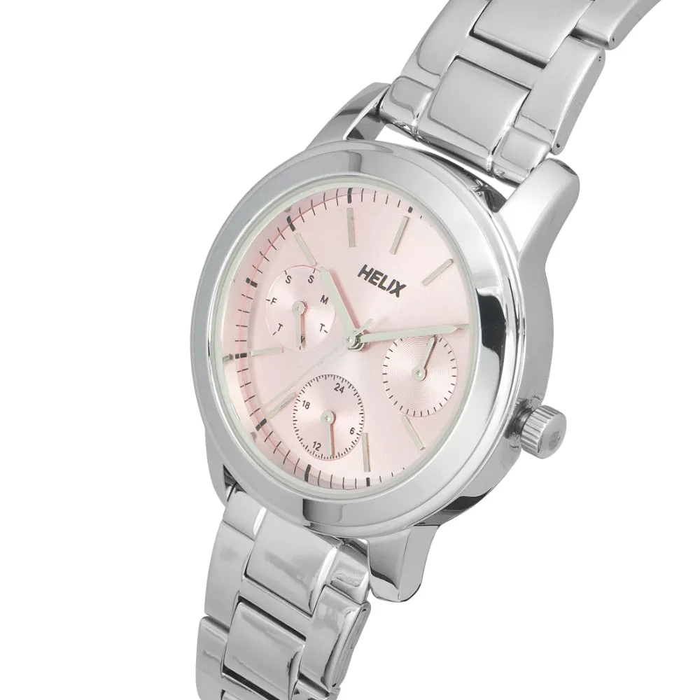 Helix By Timex Pink Round Analog Stainless Steel Watch Women -TW052HL01