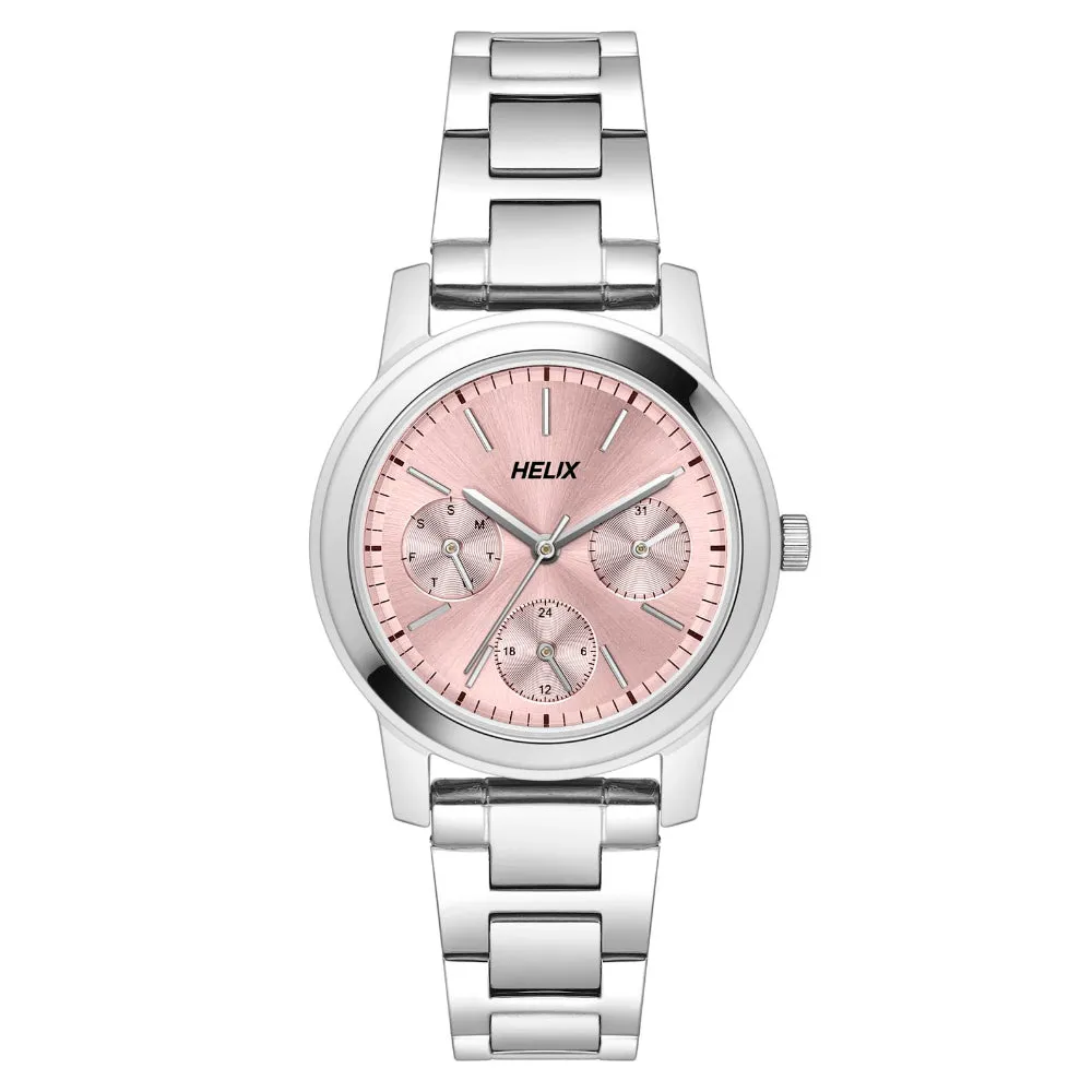 Helix By Timex Pink Round Analog Stainless Steel Watch Women -TW052HL01