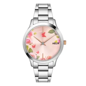Helix By Timex Pink Round Analog Stainless Steel Watch Women -TW053HL06