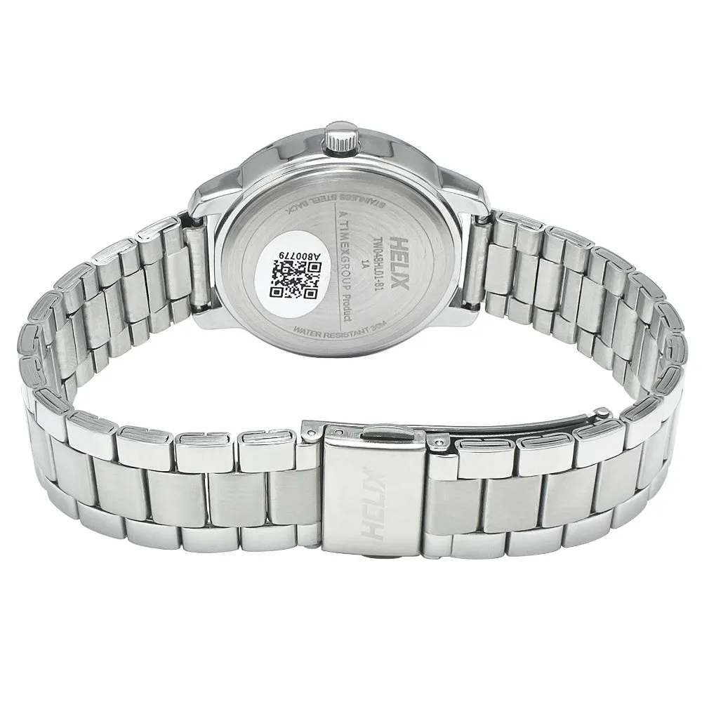 Helix By Timex Silver Round Analog Brass Watch Women -TW048HL01