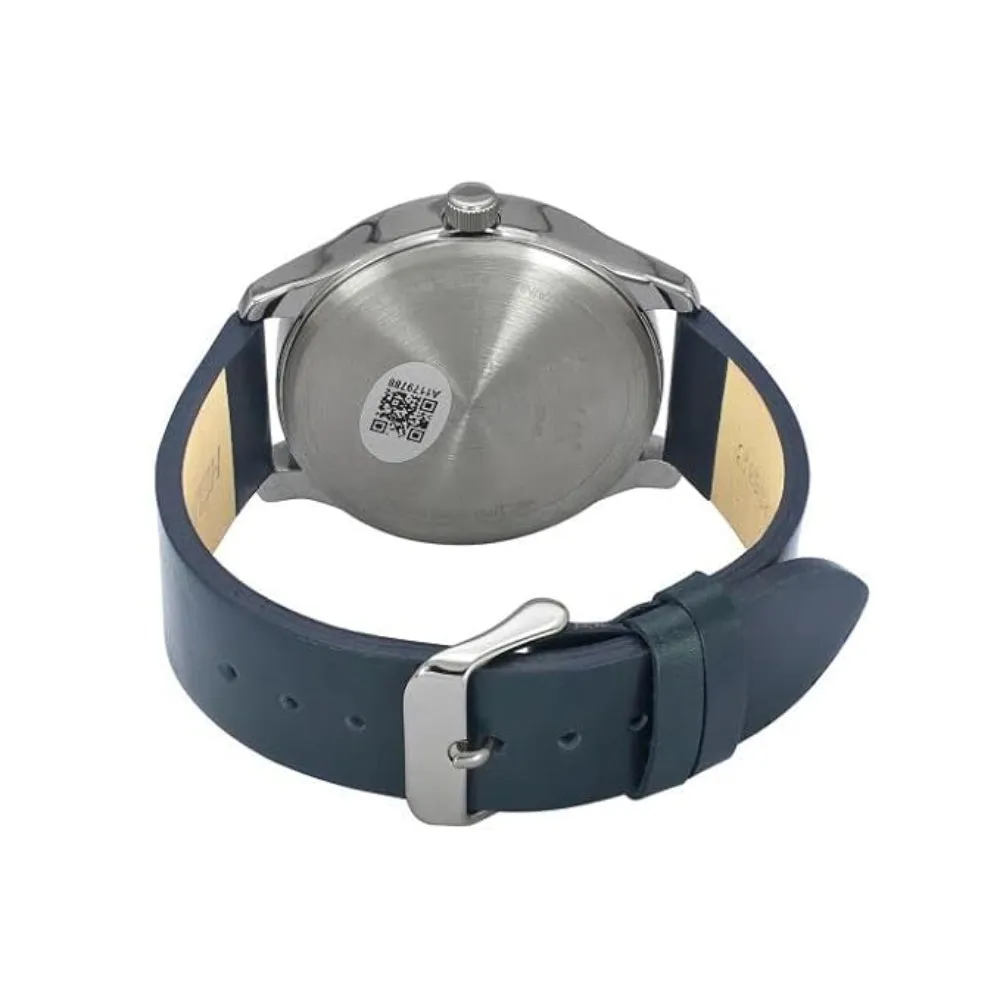 Helix By Timex Silver Round Analog Leather Watch Men -TW043HG07