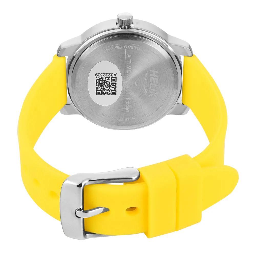Helix By Timex Silver Round Analog Silicone Watch Women -TW048HL13