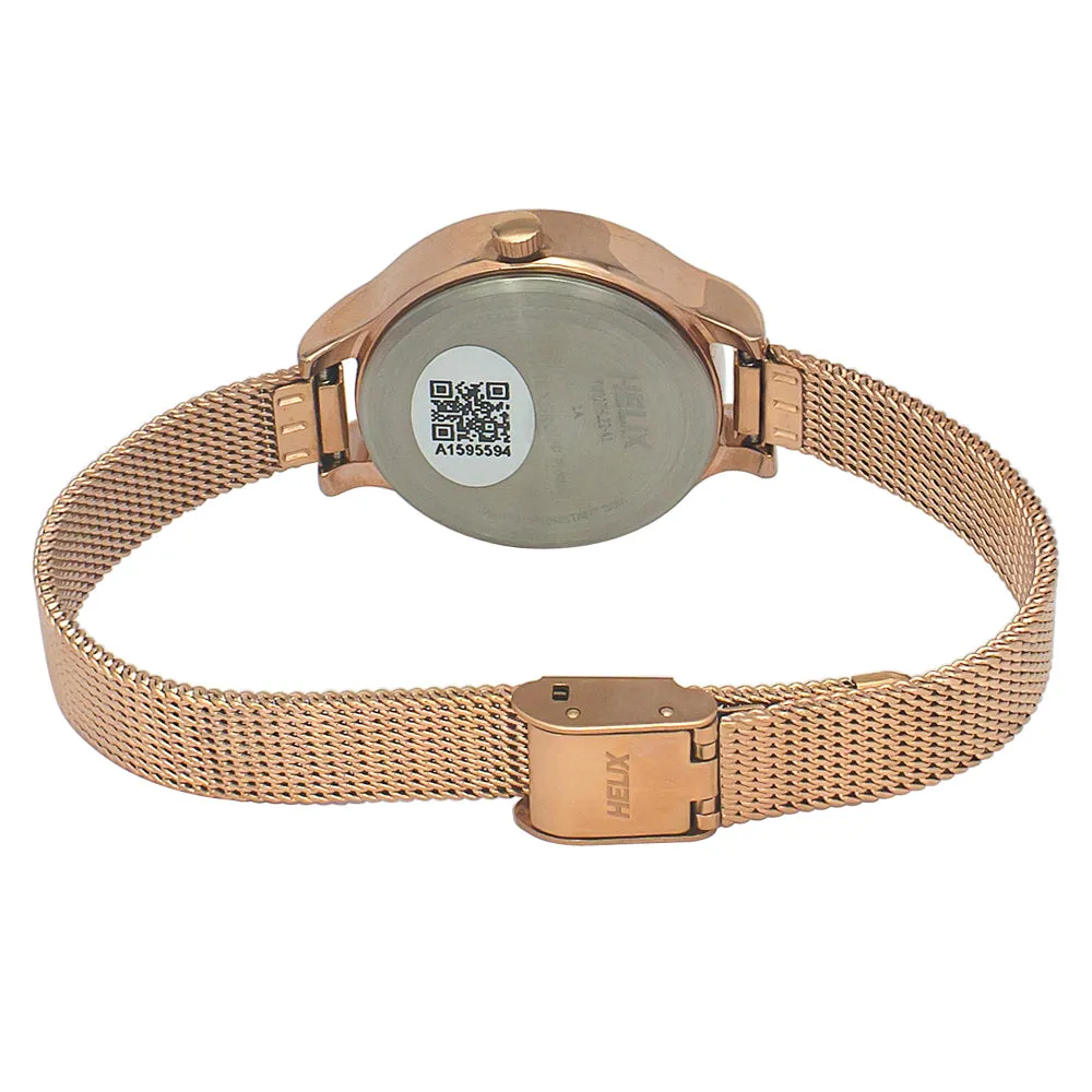 Helix By Timex Silver Round Analog Stainless Steel Watch Women -TW027HL22