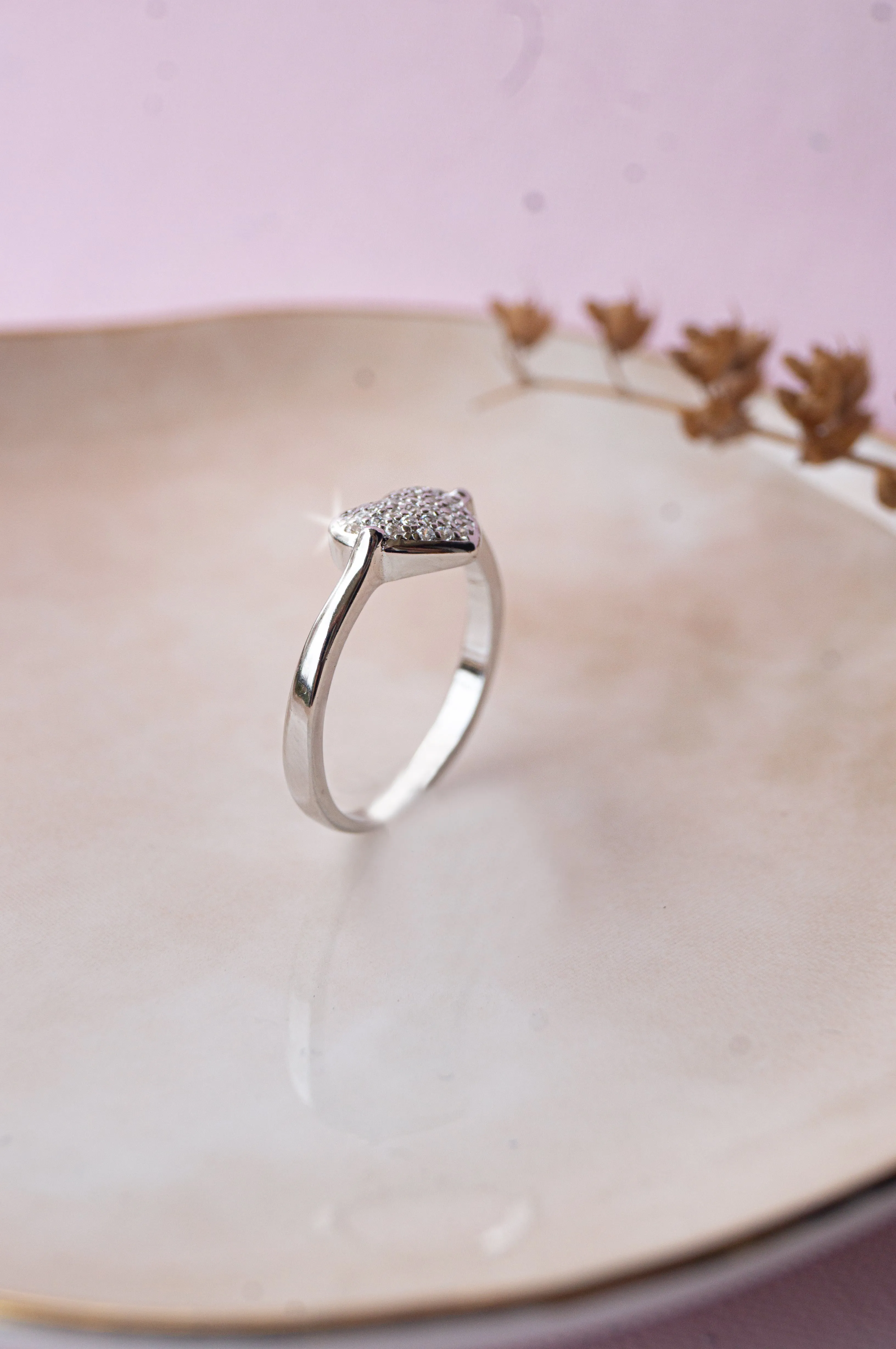 Holding My Heart For You Sterling Silver Ring
