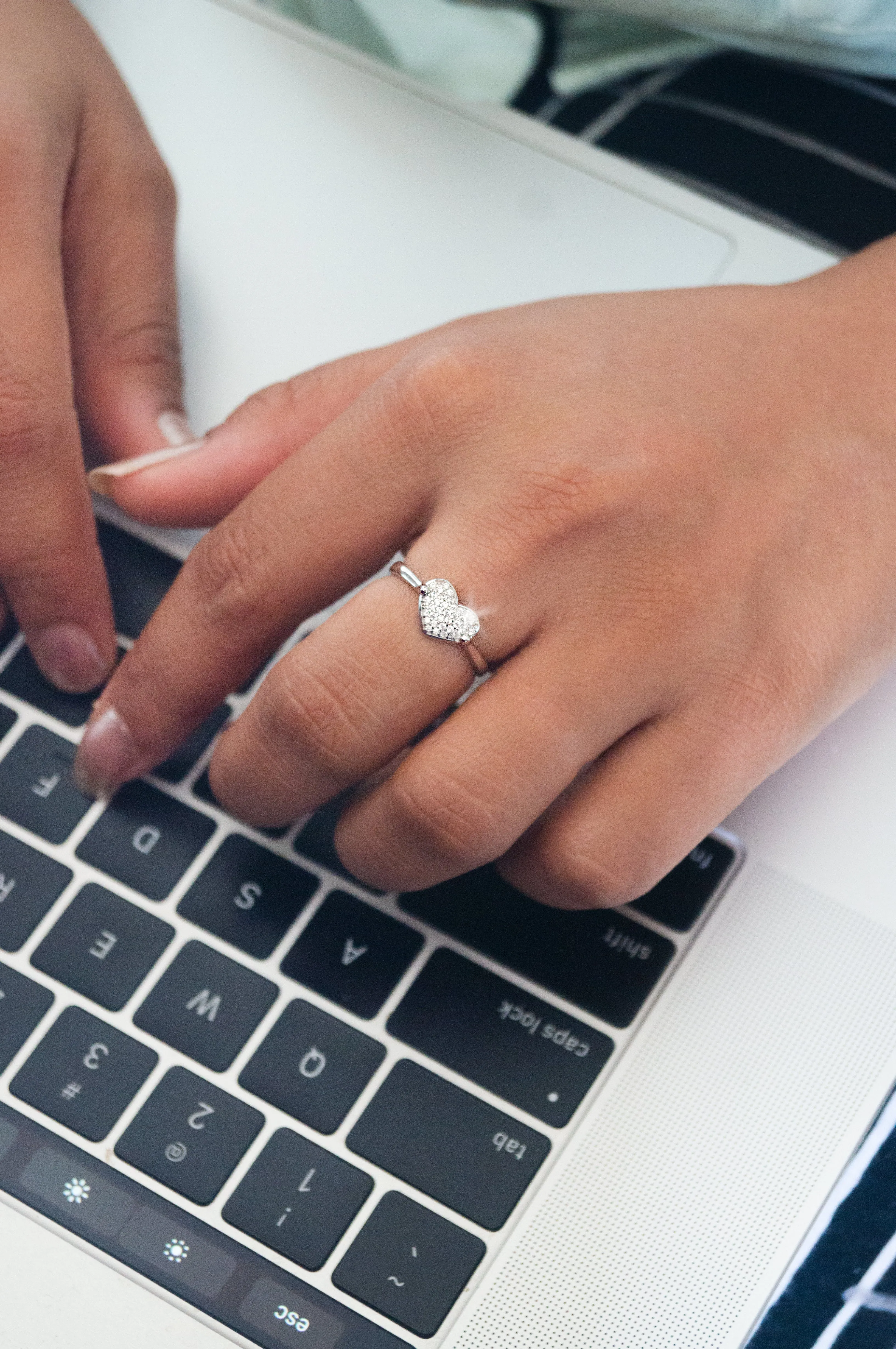 Holding My Heart For You Sterling Silver Ring