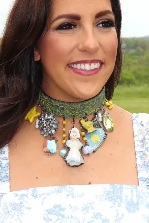 Holland Choker Necklace - Blue/Yellow