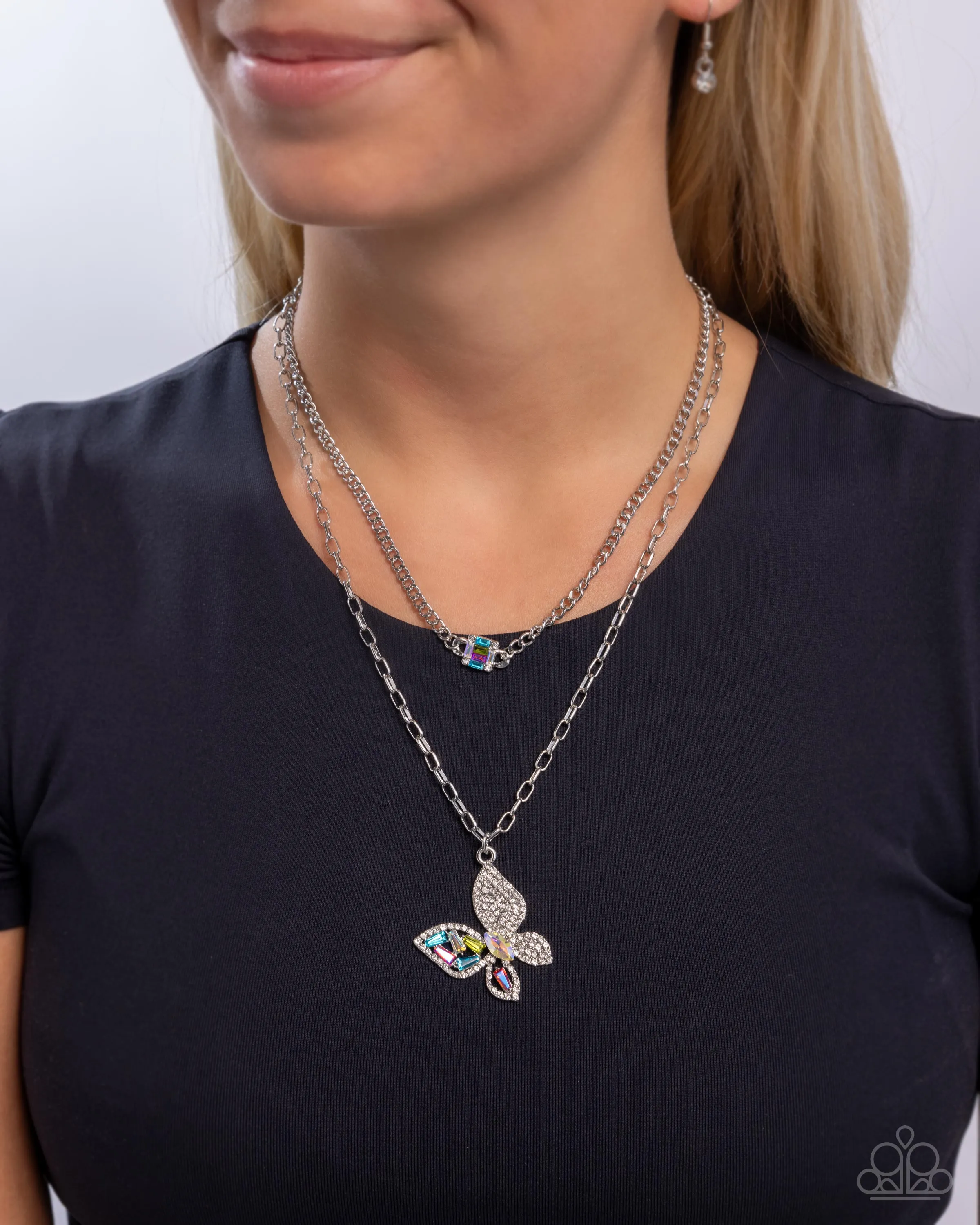 Hovering Headline - Multi (Butterfly) Necklace