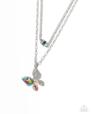 Hovering Headline - Multi (Butterfly) Necklace