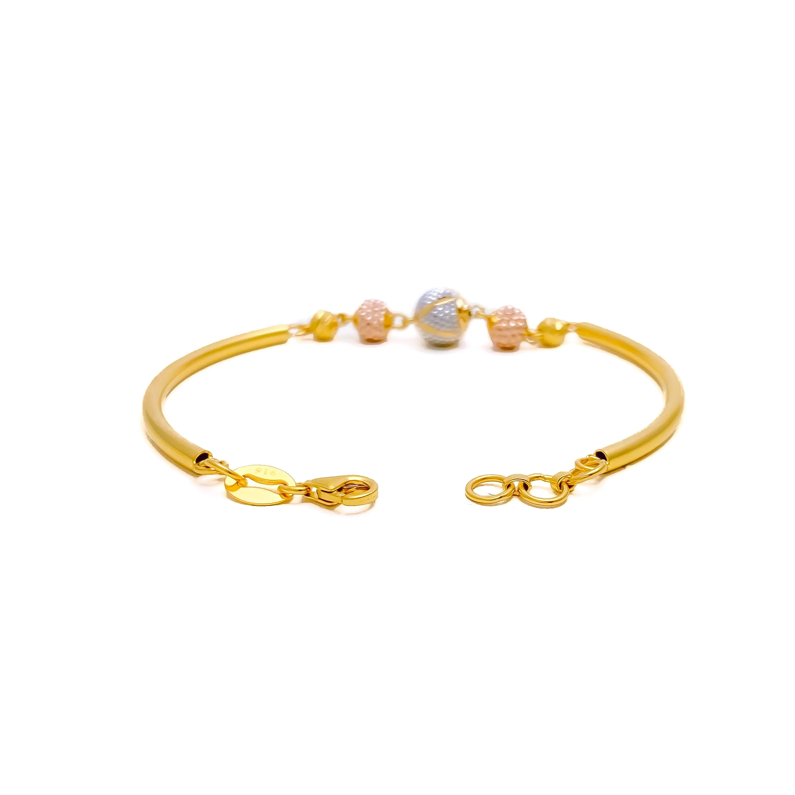 Impeccable Evergreen 22k Gold Orb Flexi Bangle Bracelet