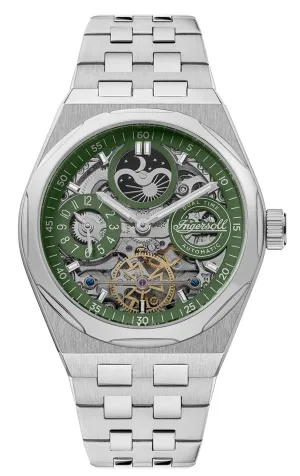 Ingersoll Automatic Green Skeleton Dial With Lifetime Warranty Analog Watch - For Gents  I12905