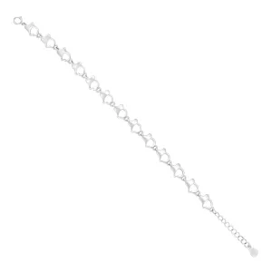 Intertwined Hearts 925 Rhodium Plated Dual Form Bracelets