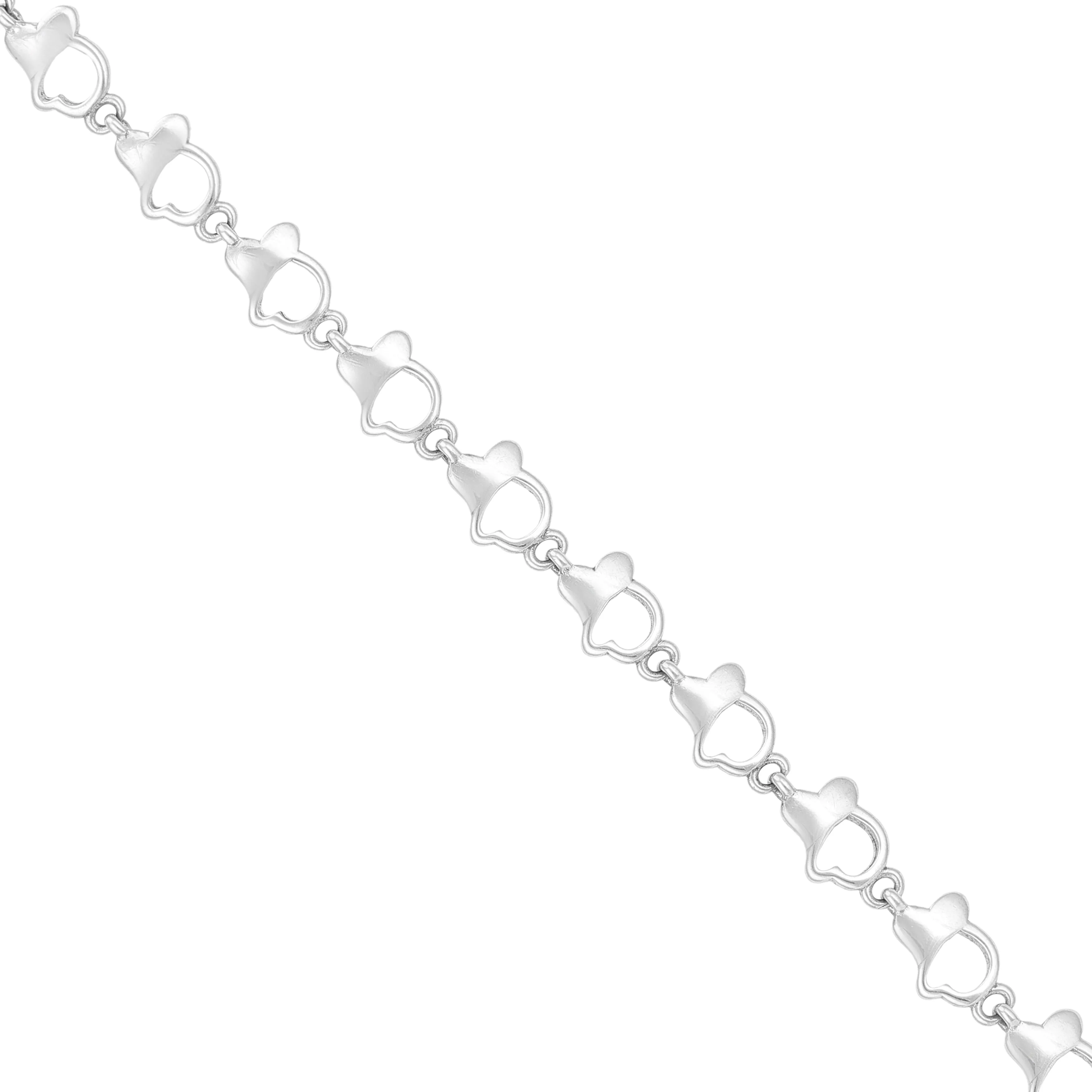 Intertwined Hearts 925 Rhodium Plated Dual Form Bracelets