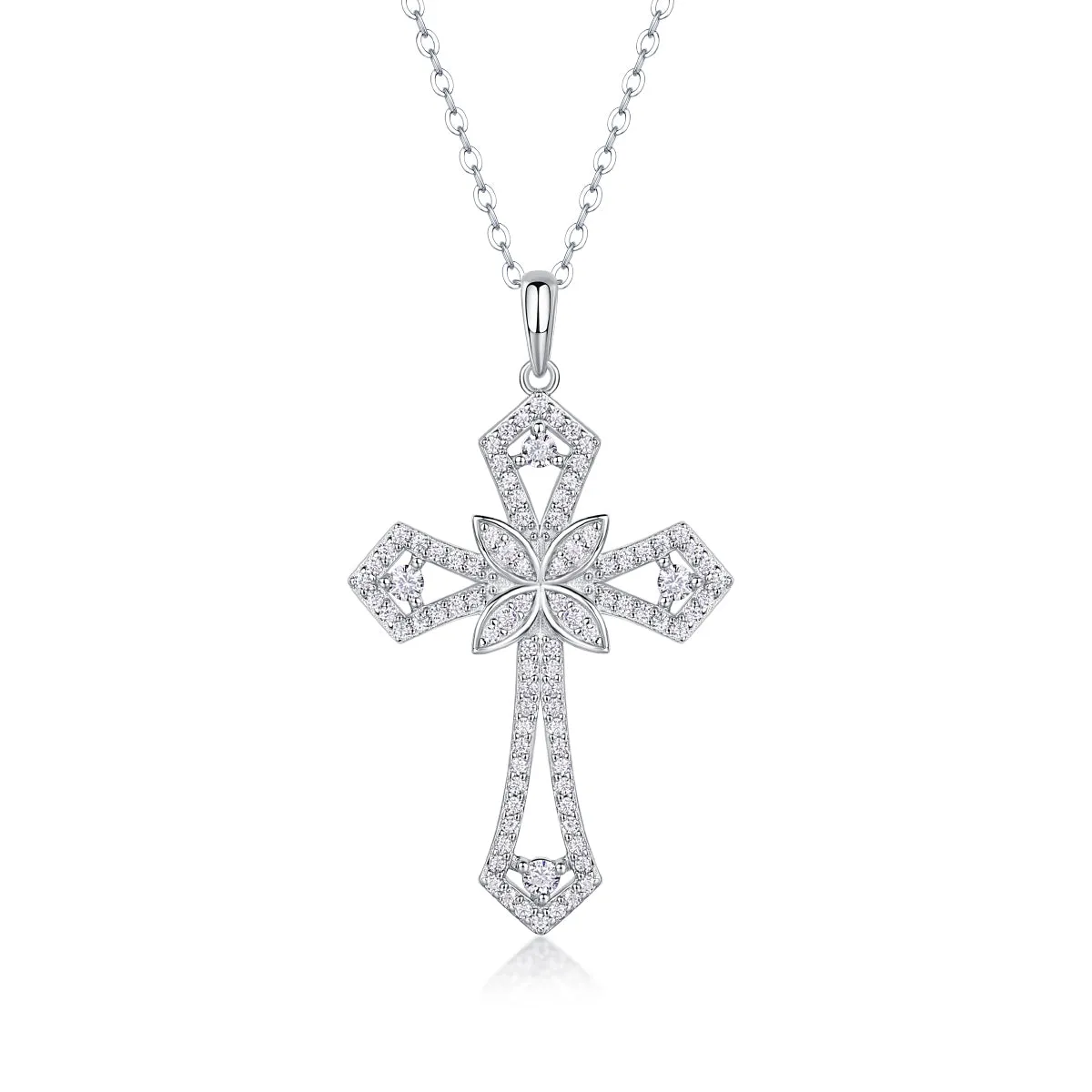 Intricate Full Ice-out Cross Christian Pendant Necklace