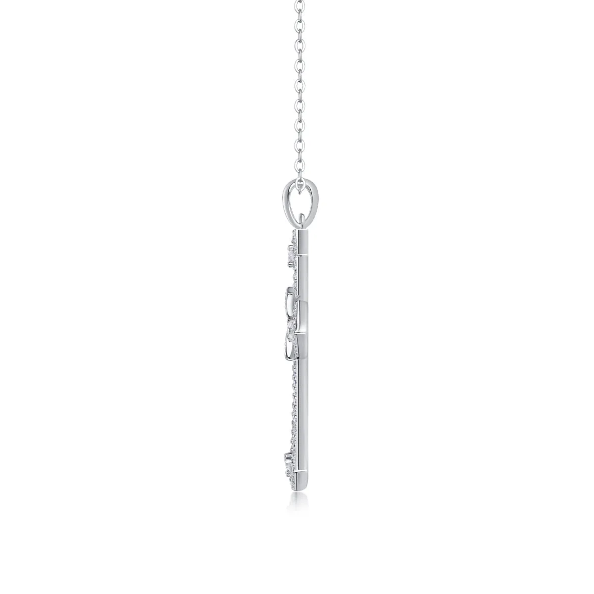 Intricate Full Ice-out Cross Christian Pendant Necklace
