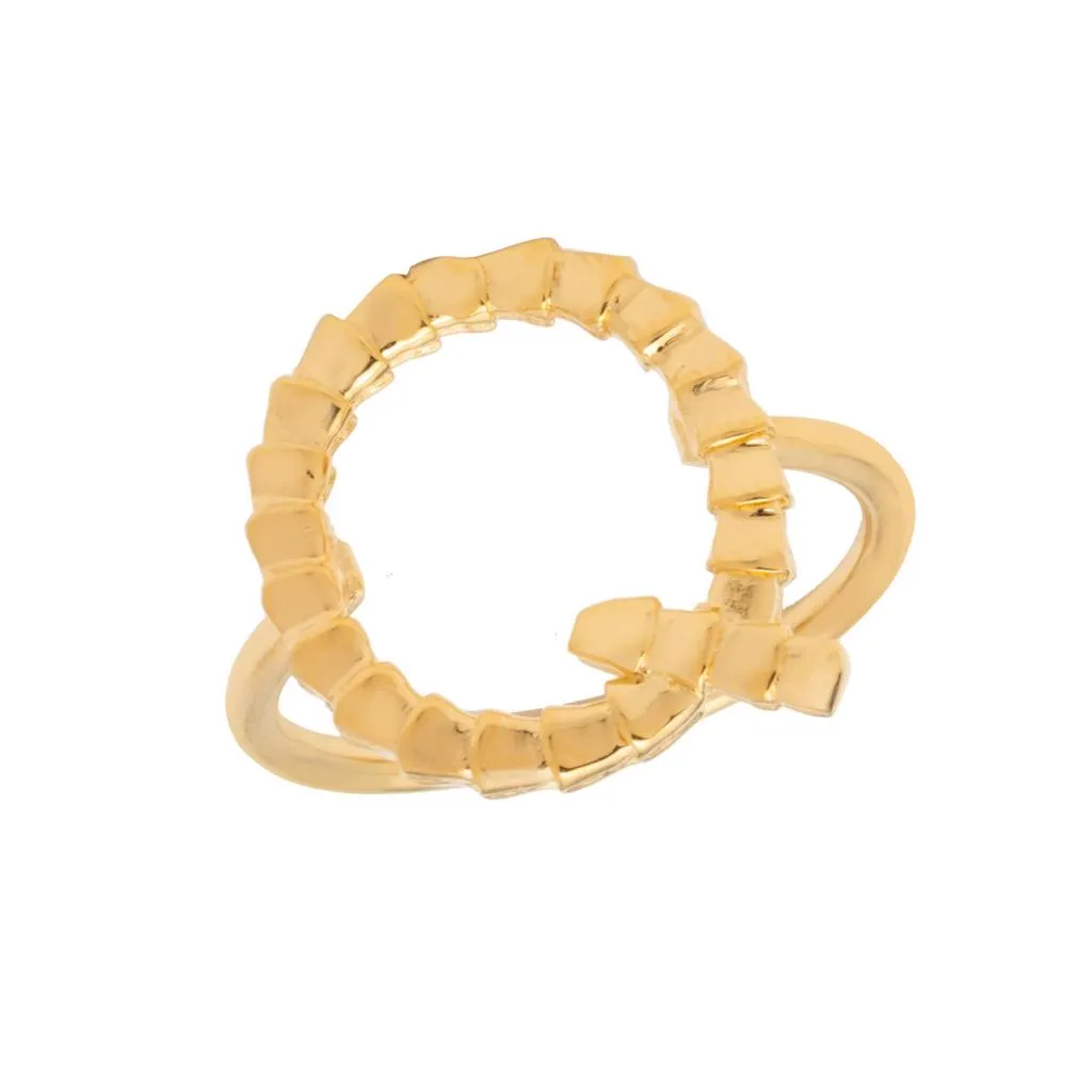 Isiro Gold Vertebrae Letter Ring