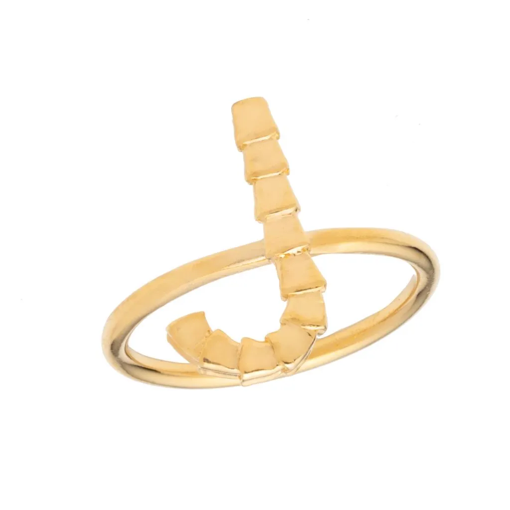 Isiro Gold Vertebrae Letter Ring