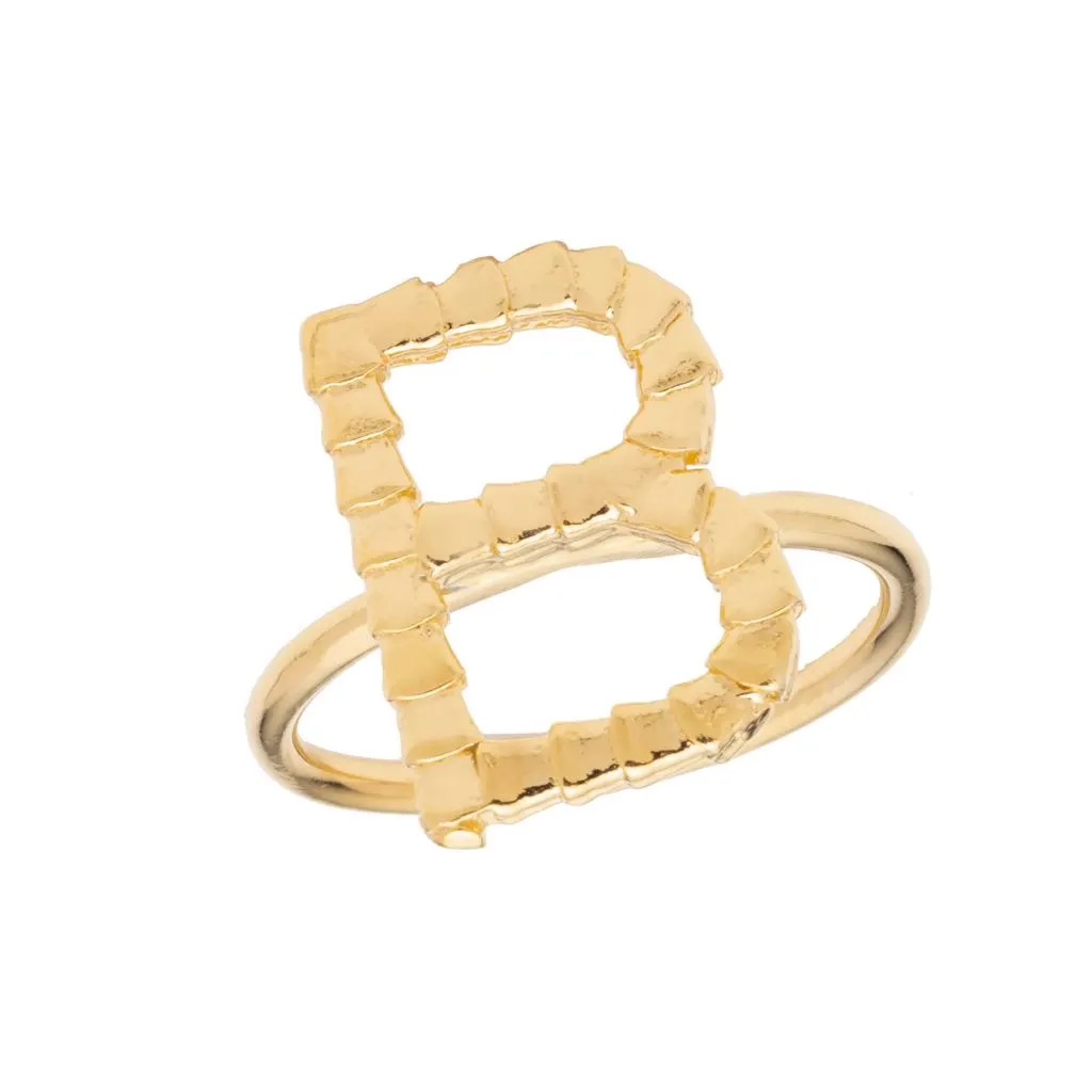Isiro Gold Vertebrae Letter Ring