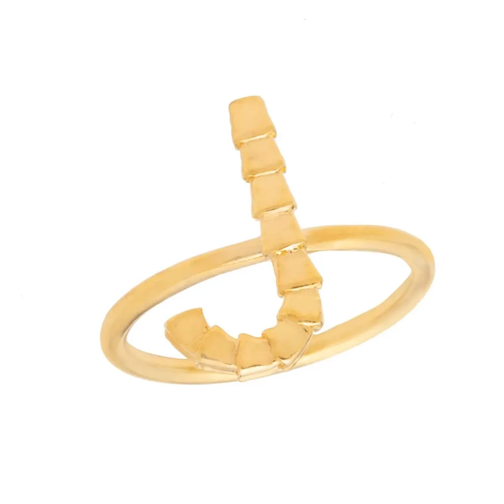 Isiro Gold Vertebrae Letter Ring