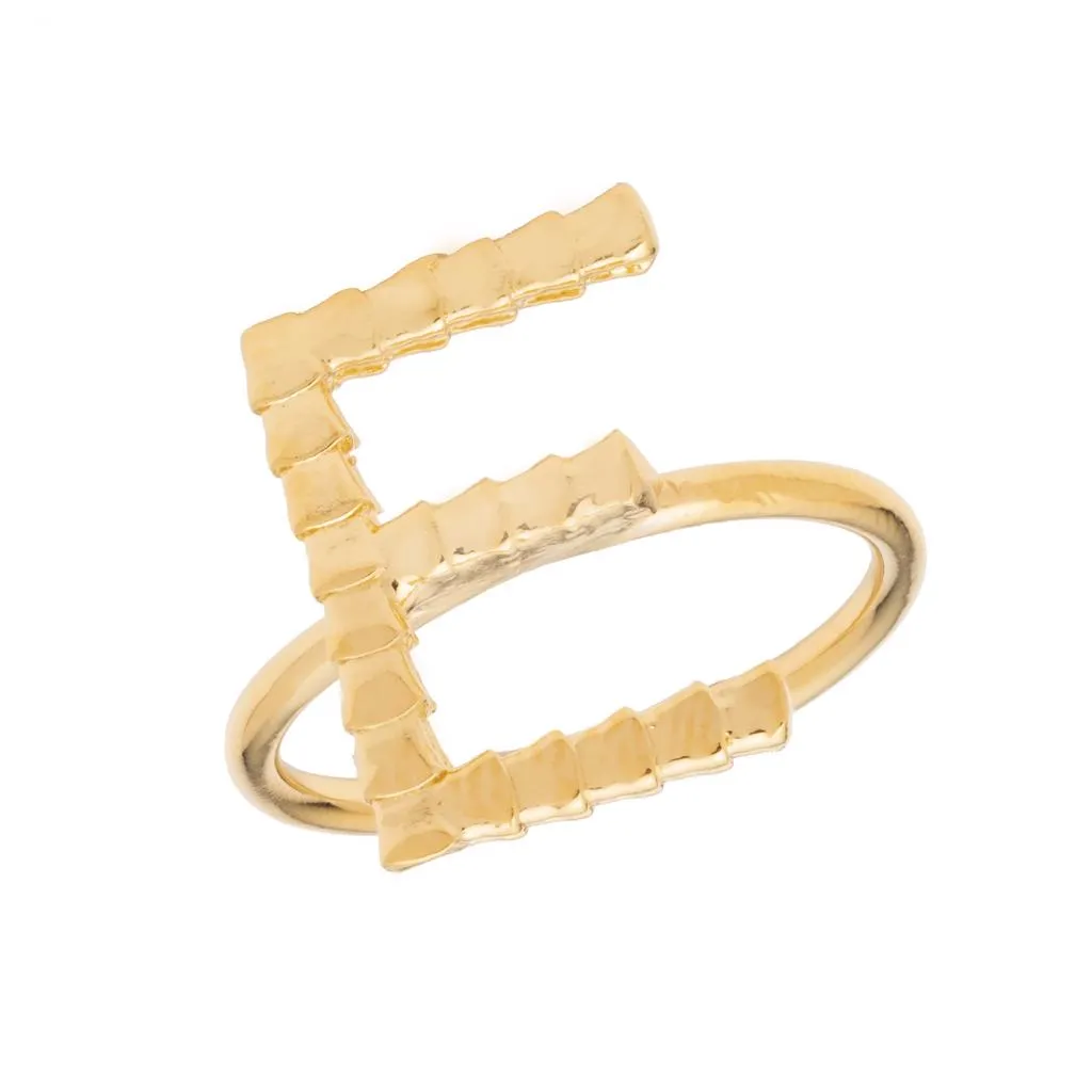 Isiro Gold Vertebrae Letter Ring